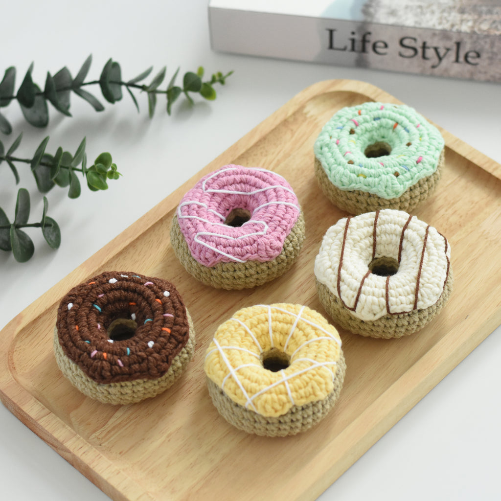 Doughnut Crochet Toy - Donuts Amigurumi Stuffed Handmade Toy - Newborn Accessories Photo Prop- Donut Crochet Birthday Gift Idea