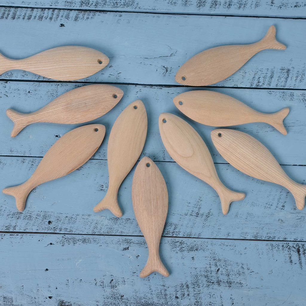 Unfinished Wooden Fish for Crafting, Home & Room Décor, DIY Craft, Han