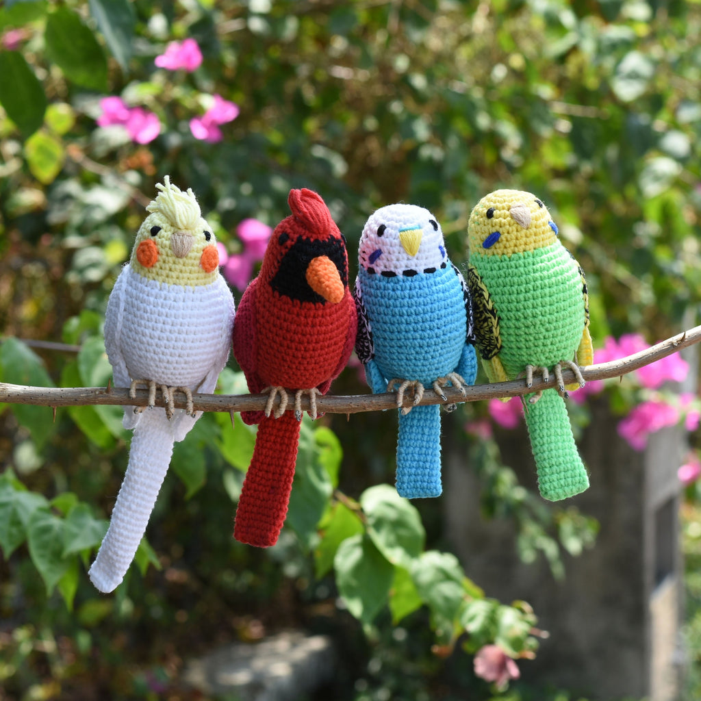 Amigurumi Budgie - Cockatiel Parrot - Cardinal Red Bird Crochet Handmade Decorative Toy