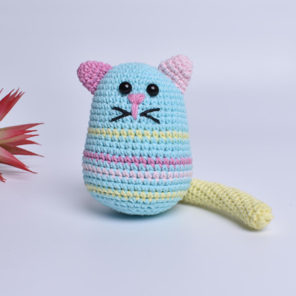 Fun Egg-Shaped Cat Crochet Animal Handmade Amigurumi Stuffed Toy Doll - SaiGonDoll