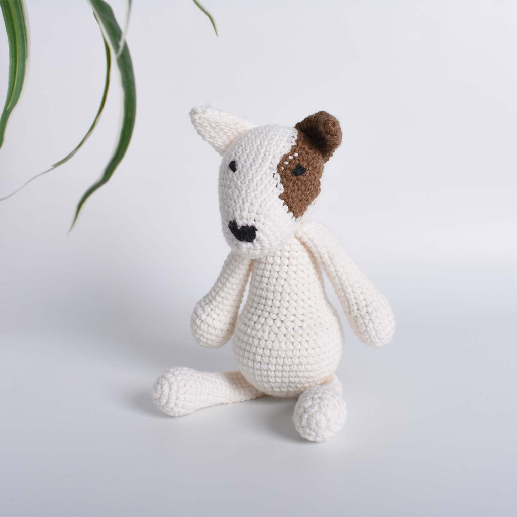 English Bull Terrier Amigurumi Animal Crochet Stuffed Kid Plush Toy High Quality - SaiGonDoll