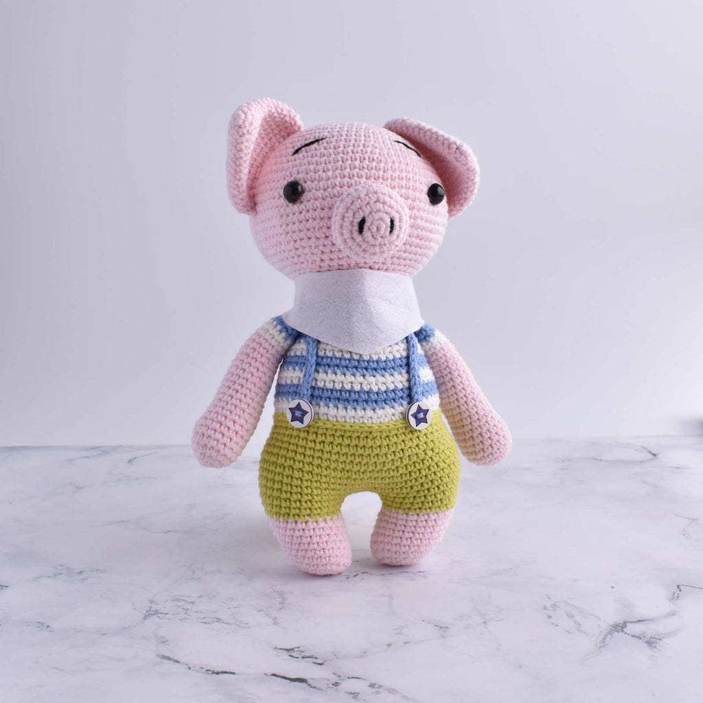 Kids Plush Toy Handmade Crochet Cotton Yarn Stuffed Animal Amigurumi Pig - SaiGonDoll