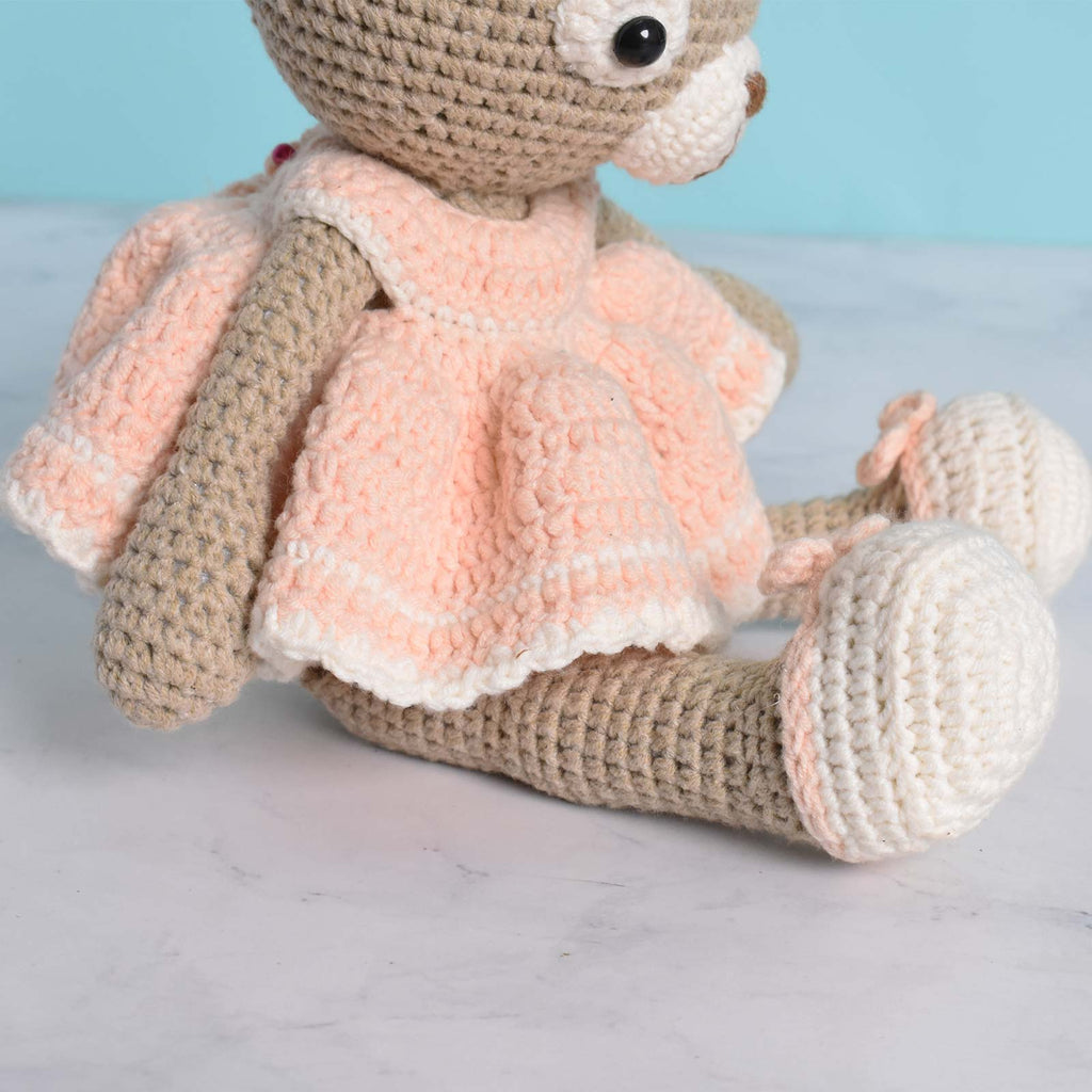 crochet dress for teddy bear Teddy Bear With Crochet Dress