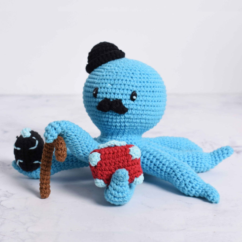 Gentleman Octopus Crochet, Octopus Handmade Doll, Blue Octopus Amigurumi - SaiGonDoll