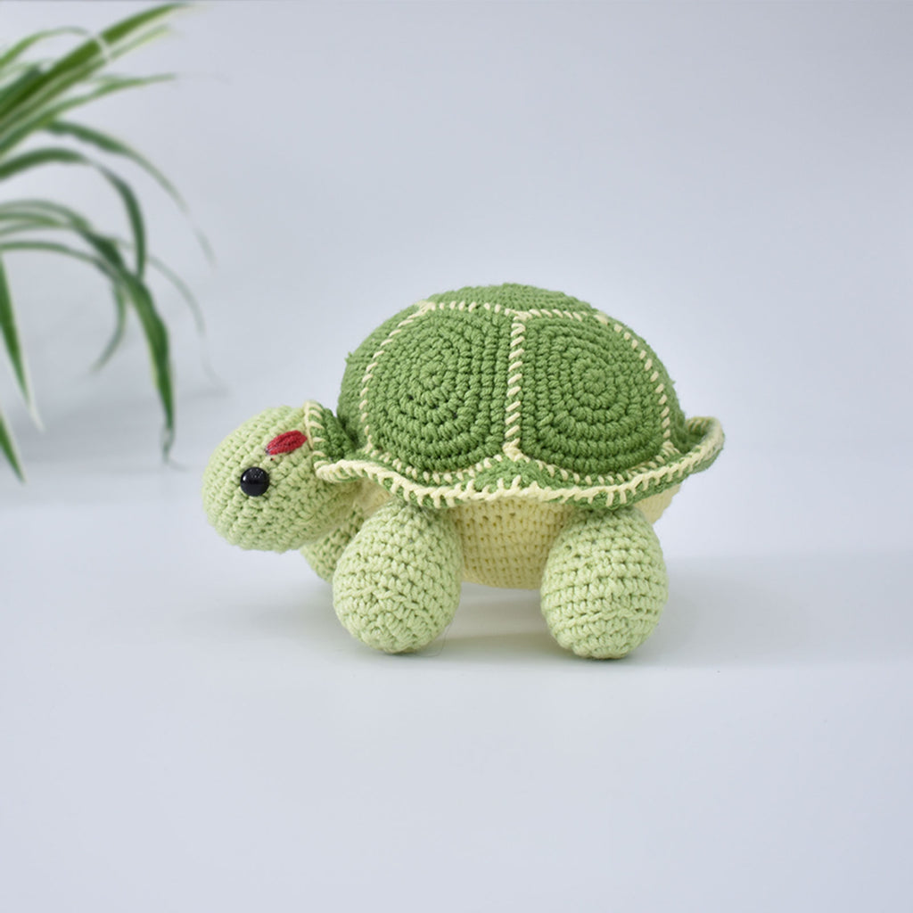 Crochet Turtle, Cute Amigurumi Green Turtle Stuffed Animal Plushie