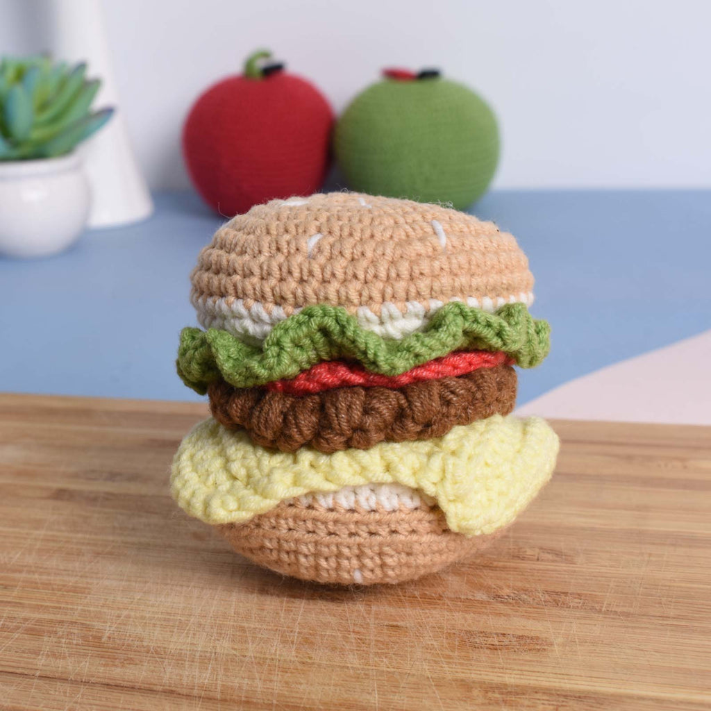Hambuger Crochet - Decorative Food - Amigurumi Stuffed Toy Doll High Quality - SaiGonDoll