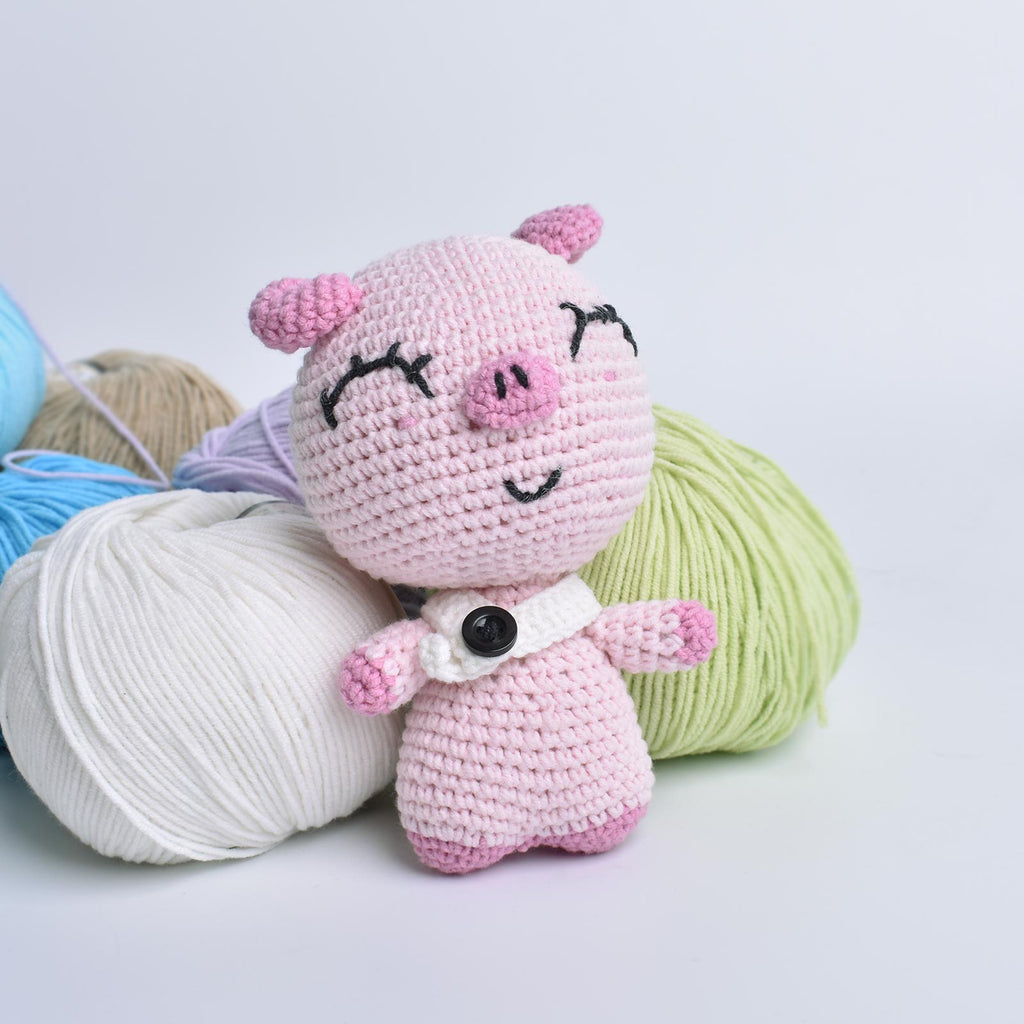 Tubby Pig Piglet Crochet Animal Handmade Amigurumi Stuffed Toy Doll - SaiGonDoll