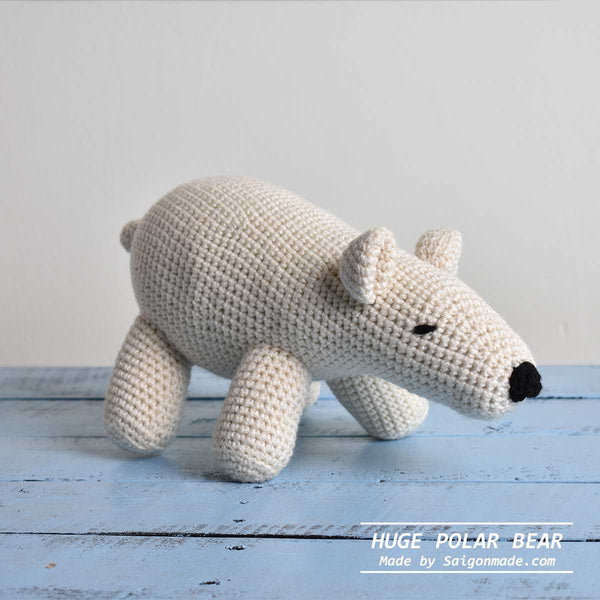 Polar Stuffed Bear Amigurumi, Crochet Polar Bear Toy, Stuffed Animal Amigurumi - SaiGonDoll