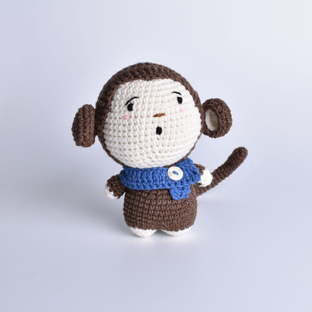 Tubby Monkey Crochet Handmade Amigurumi Stuffed Toy Doll High Quality - SaiGonDoll