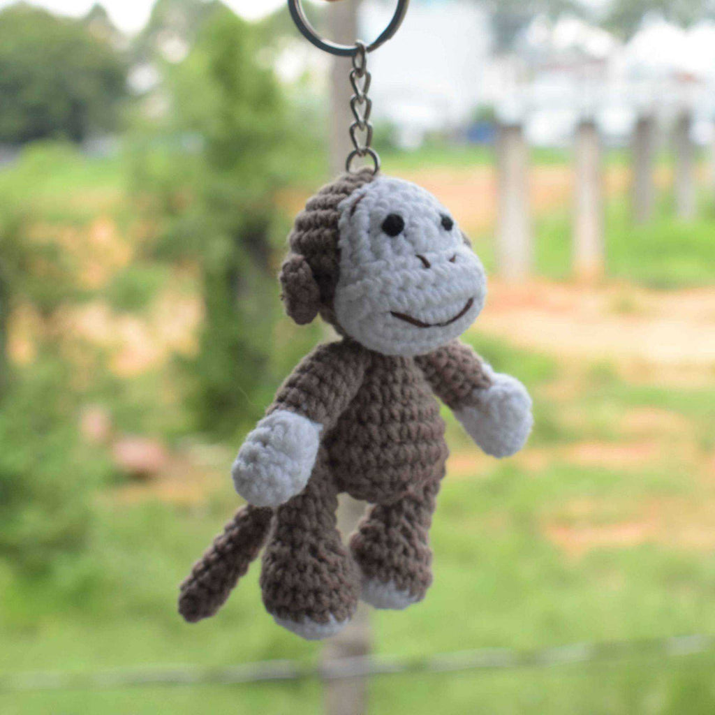 Crochet Monkey Keychain, Crochet Keychain, Amigurumi Monkey, Crochet Keyring - SaiGonDoll