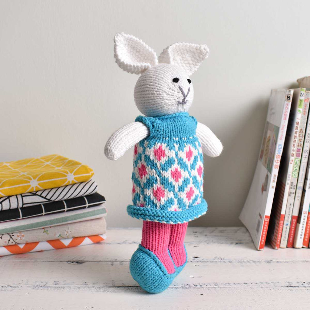 Doll Bunny Rabbit Knitting - Stuffed Toy- Hand-knitted Doll - Bunny In Dress - SaiGonDoll