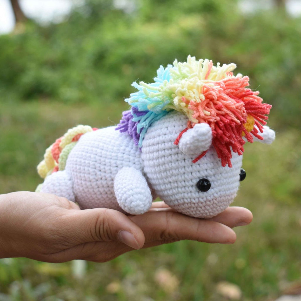 Lazy Unicorn Crochet Animal, Stuffed Toy, Baby Shower & First Birthday Gift - SaiGonDoll