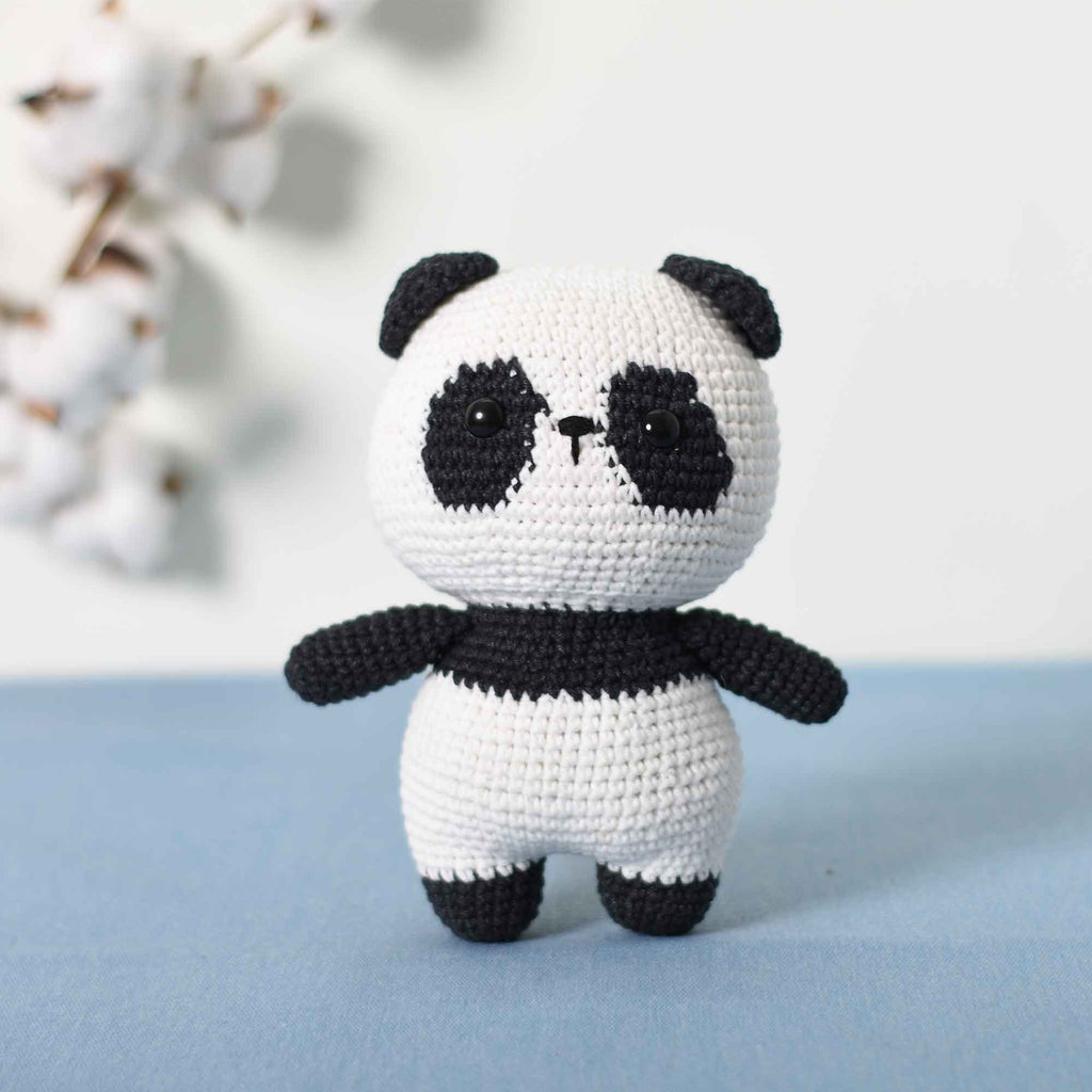 Amigurumi Crochet Panda, Cute Decor Collectible Toy, Amigurumi Toy , Bamboo Bear - SaiGonDoll