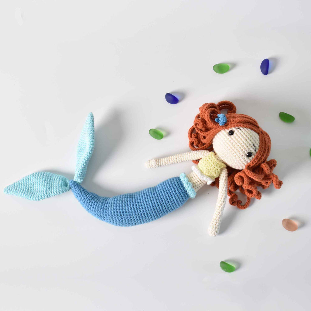 Beautiful Mermaid Amigurumi Crochet Stuffed Plush Toy Doll Baby Shower Gift - SaiGonDoll