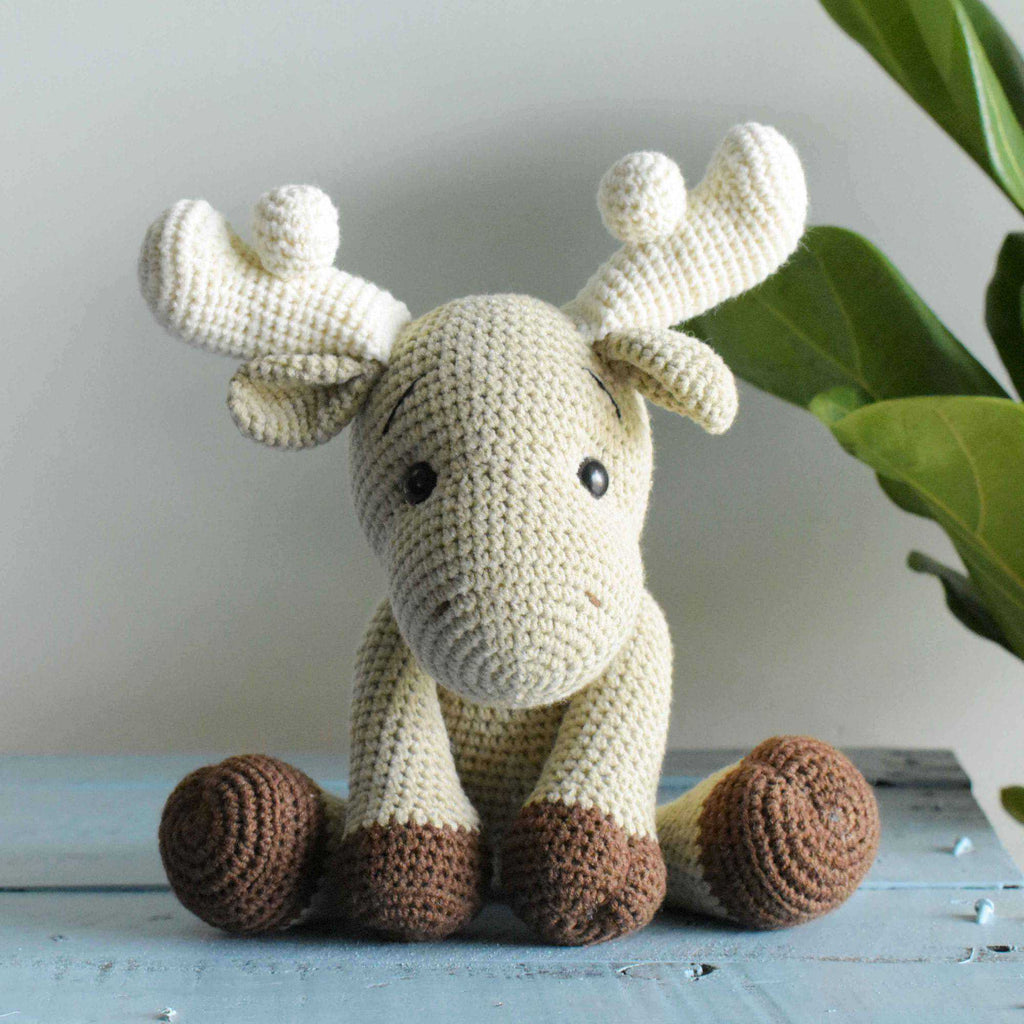Moose Crochet ELK Amigurumi Stuffed Deer Handmade Plush Toy Doll High Quality - SaiGonDoll