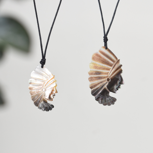 Native American Sea Shell Handmade Charm Pendant Necklace Jewelry - Saigonmade