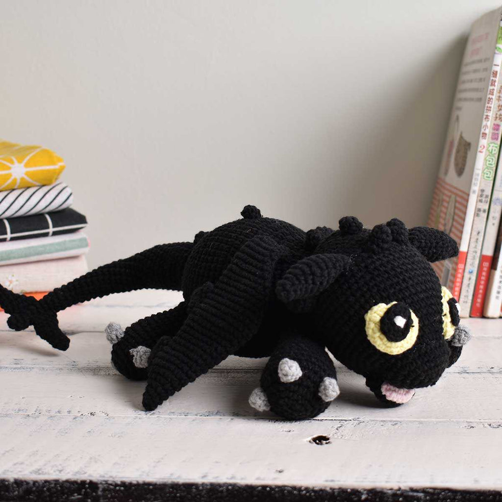 Night Fury Toothless Crochet Dragon - Handmade Stuff Animal- Amigurumi Dragon - SaiGonDoll