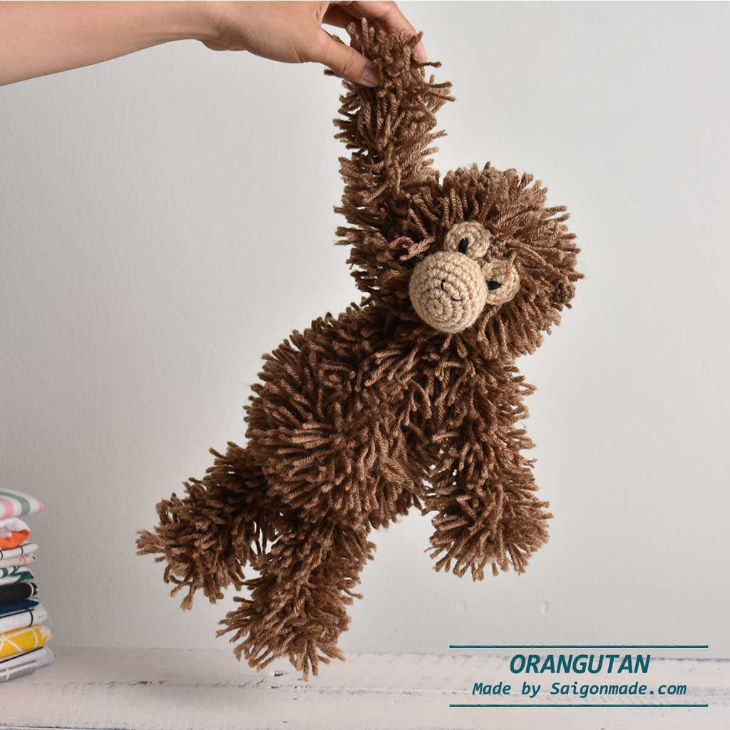 Orangutan Monkey Amigurumi  Handmade Stuffed Plush Toy Monkey Animal Crochet - SaiGonDoll