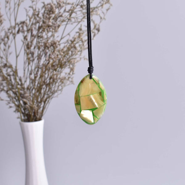 Sea Shell Oval Handmade Charm Pendant Necklace Jewelry - Saigonmade
