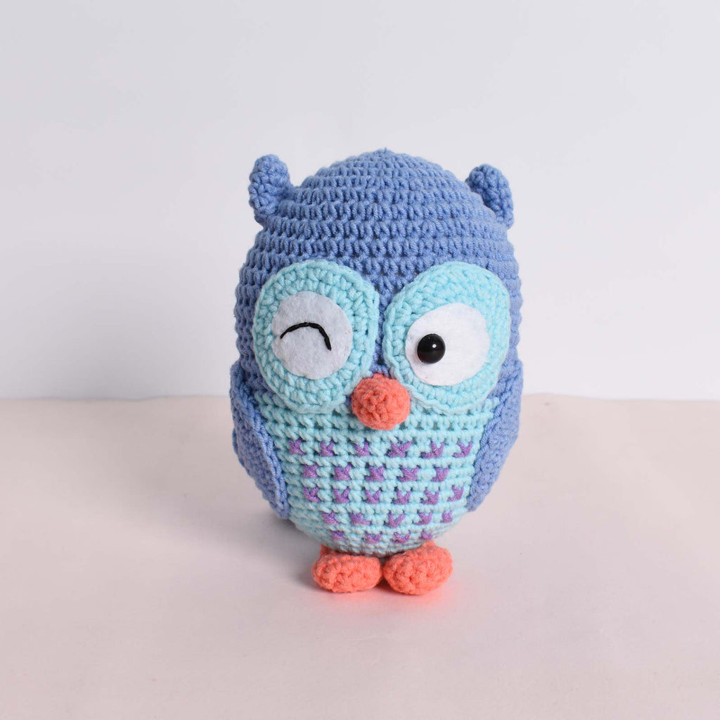 Cute Owl Amigurumi Crochet Bird Animal Stuffed Handmade Kid Toy Yarn Art Jeans - SaiGonDoll