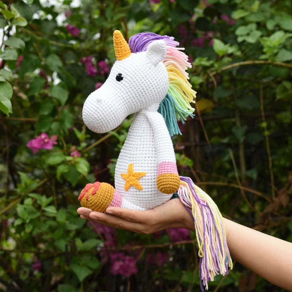Colorful Unicorn Stuffed Crochet Handmade - Pastel Color Unicorn - Best Gift For Girl - Lovely Decoration Kid Room