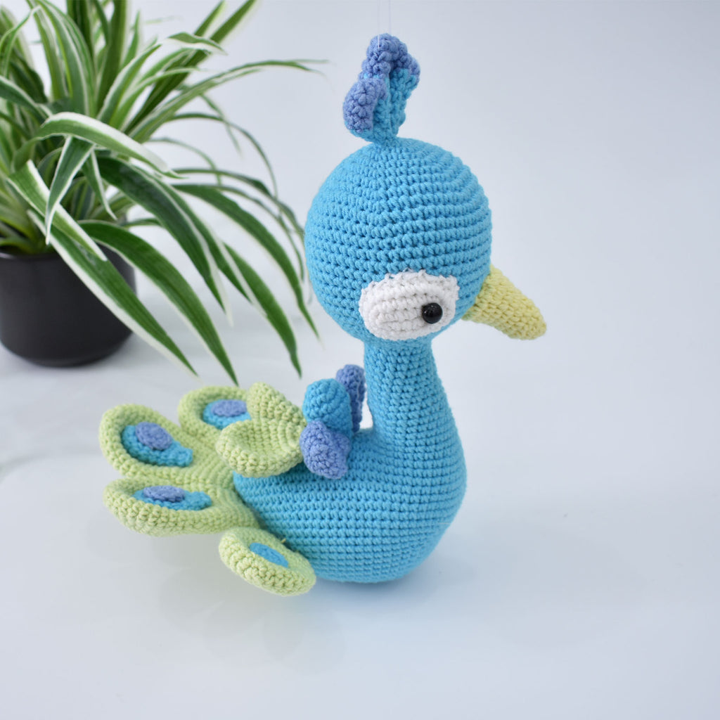 PEACOCK Crochet Animal Handmade Amigurumi Stuffed Toy Doll High Quality - SaiGonDoll