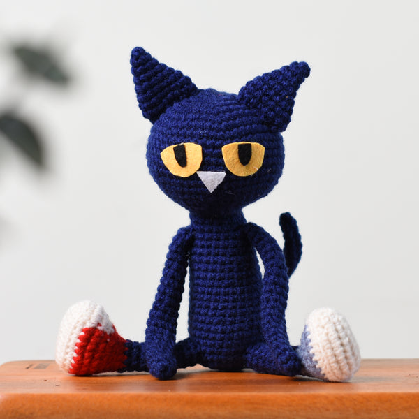 Pete The Cat Crochet, Cat Amigurumi, Handmade Toy, Stuffed Cat Toy, Cat Gift - SaiGonDoll