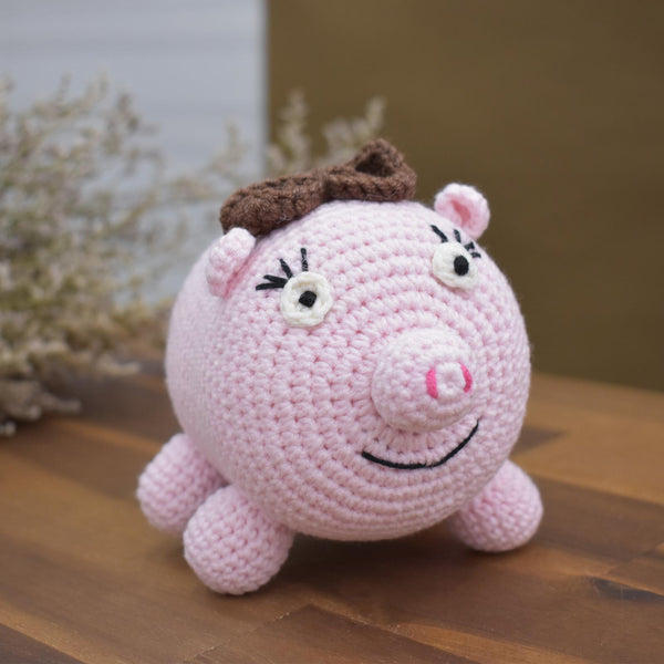 Cute Piglet Pig Crochet Animal Handmade Amigurumi Stuffed Toy Doll High Quality - SaiGonDoll