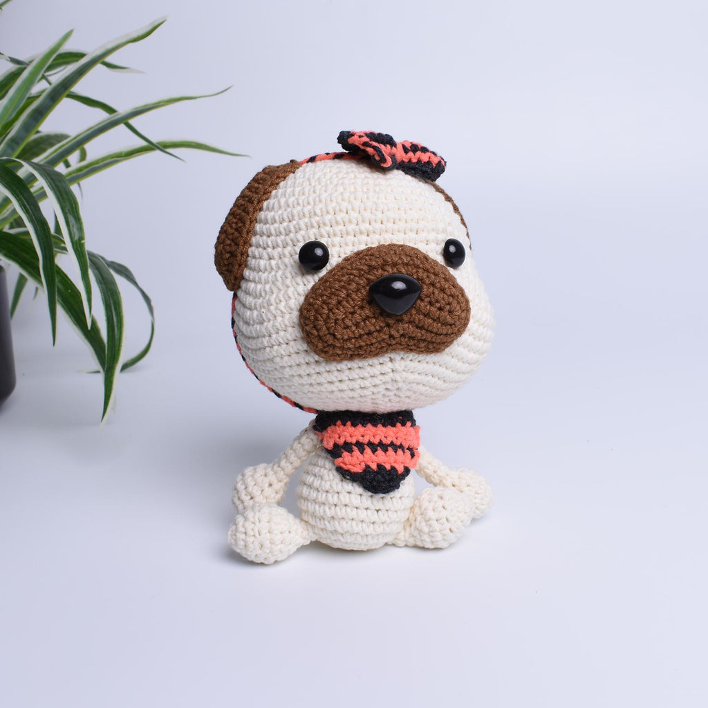 Pug Puppy Dog Crochet Pet Animal Handmade Amigurumi Stuffed Toy Doll - SaiGonDoll