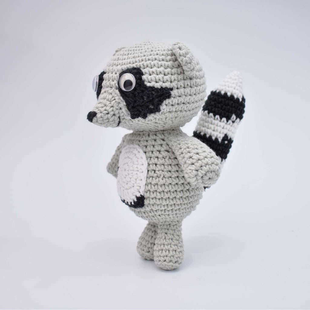 Raccoon Handmade Amigurumi Stuffed Toy Knitting Crochet Doll High-Quality Wool - SaiGonDoll