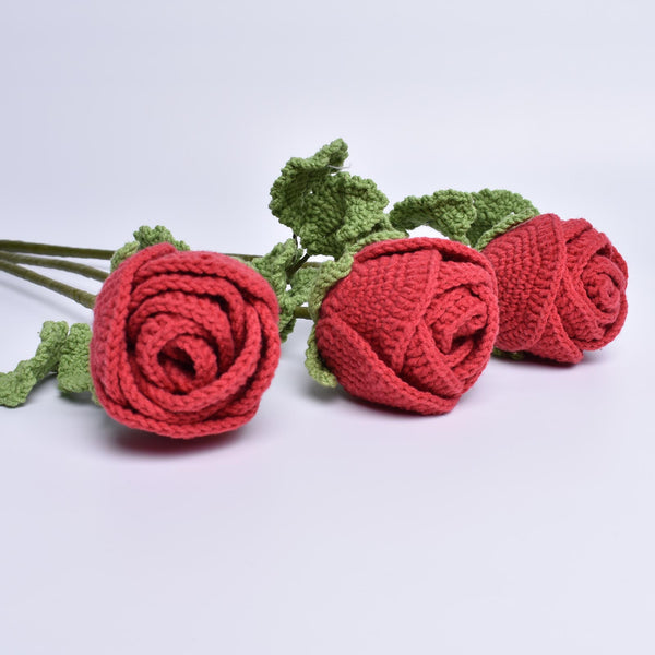 Rose Crochet  For Decor And Flower Arrangemen, Handmade Amigurumi Flower - SaiGonDoll