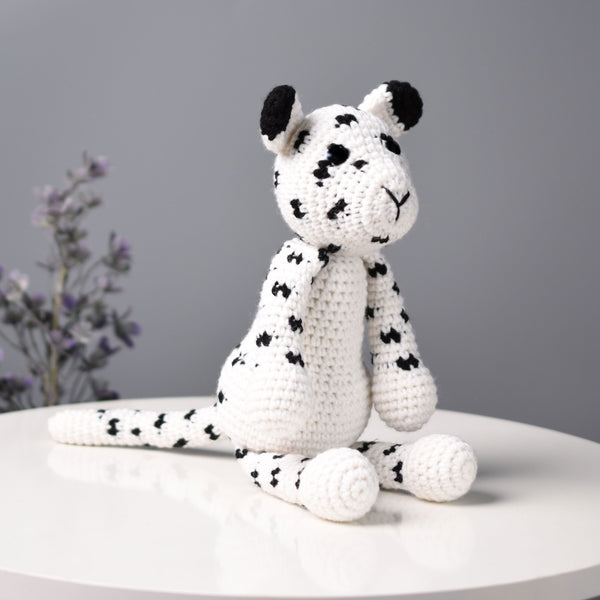 Snow Leopard Crochet Stuffed Animal Plush Toy, Amigurumi Panthera Uncia Toy, Boy Gift, Baby Shower Gift, Handmade Animal Toy