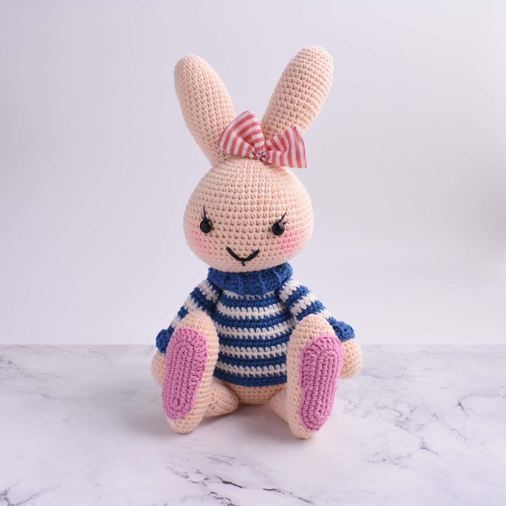 Lovely Rabbit Kid Plush Toy Handmade Crochet Stuffed Animal Amigurumi - SaiGonDoll