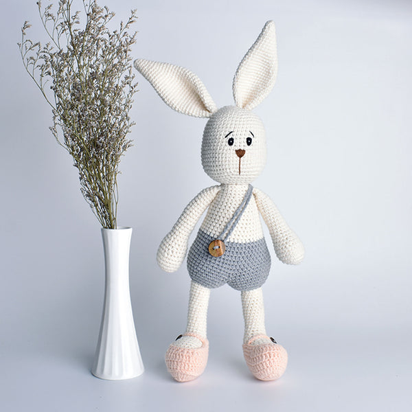 Kids Plush Toy Handmade Crochet Cotton Yarn Stuffed Animal Amigurumi Bunny - SaiGonDoll