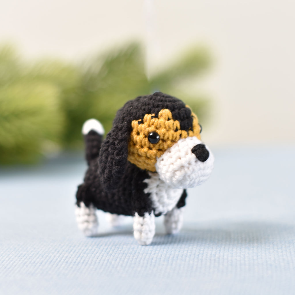Tiny Beagle Dog Crochet, Miniature Beagle, Miniature Dog, Tiny Dog, Tiny Crochet - SaiGonDoll