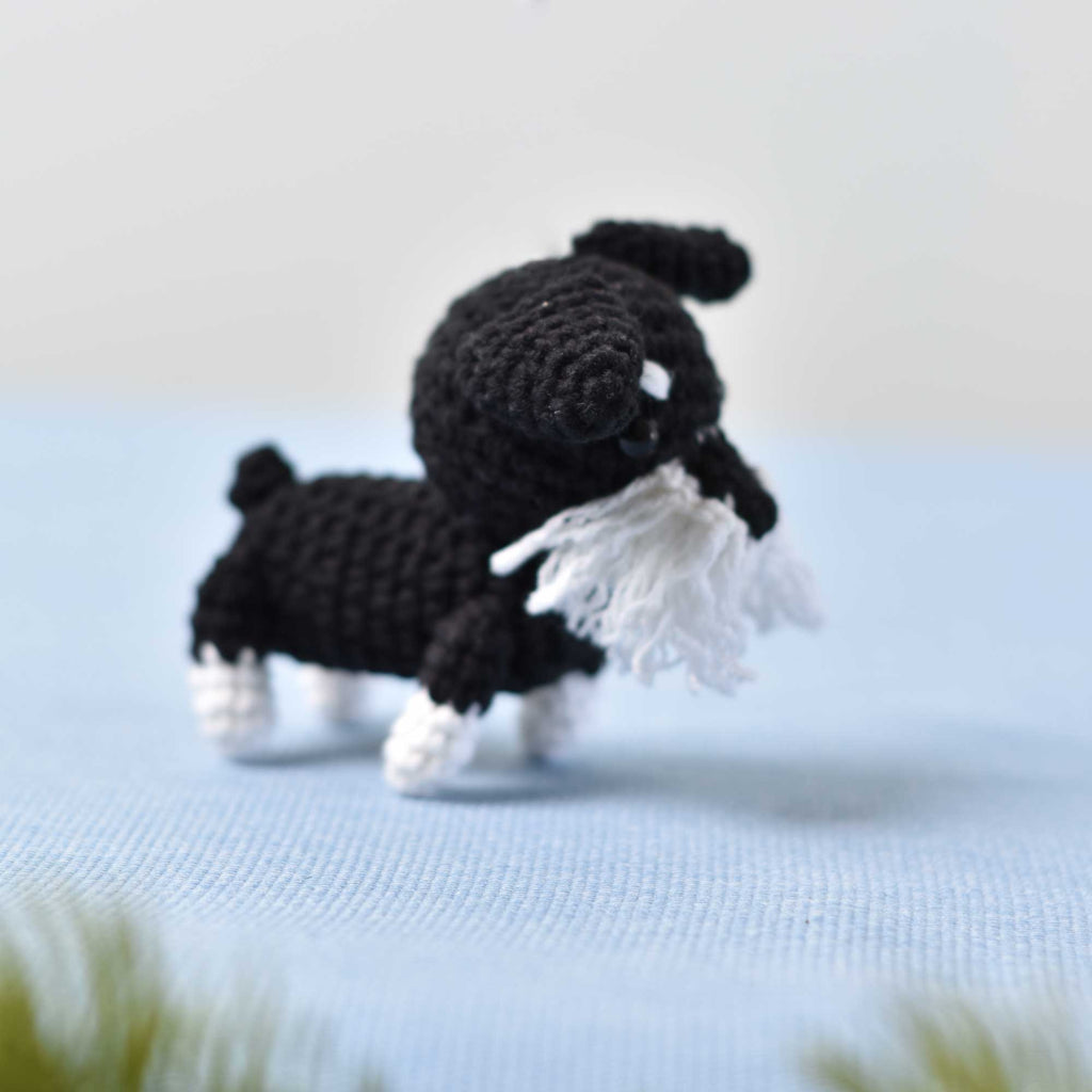 Tiny Schnauzer Crochet, Miniature Schnauzer, Miniature Dog, Tiny Dog Tiny Puppy - SaiGonDoll