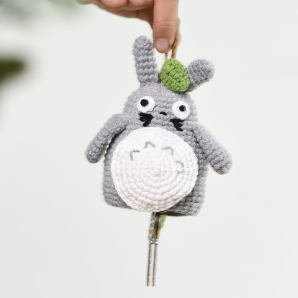 Totoro Crochet, Gray Totoro, Totoro Keychain, Totoro Gift, Crochet Totoro Toy - SaiGonDoll