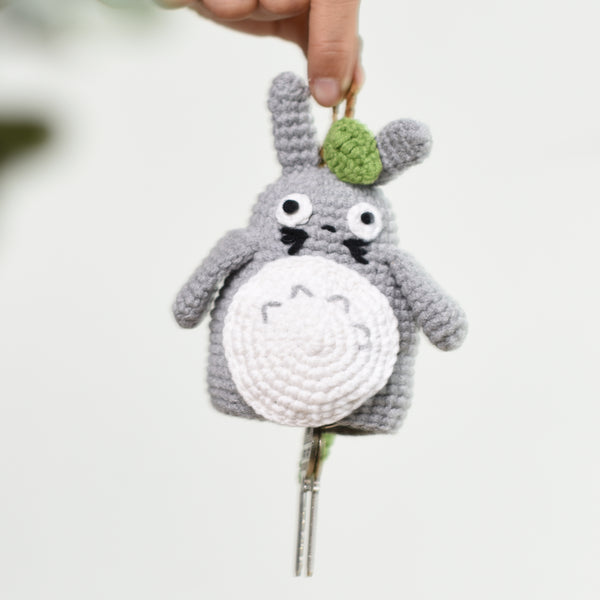 Totoro Crochet, Gray Totoro, Totoro Keychain, Totoro Gift, Crochet Totoro Toy - SaiGonDoll