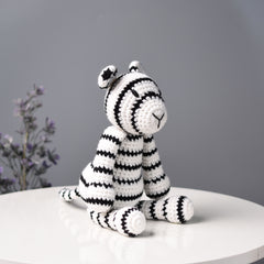 White Tiger Stuffed Crochet Animal - Amigurumi White Tiger Plush Toy - Bleached Tiger Toy