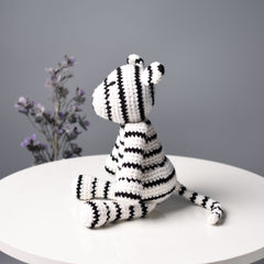 White Tiger Stuffed Crochet Animal - Amigurumi White Tiger Plush Toy - Bleached Tiger Toy
