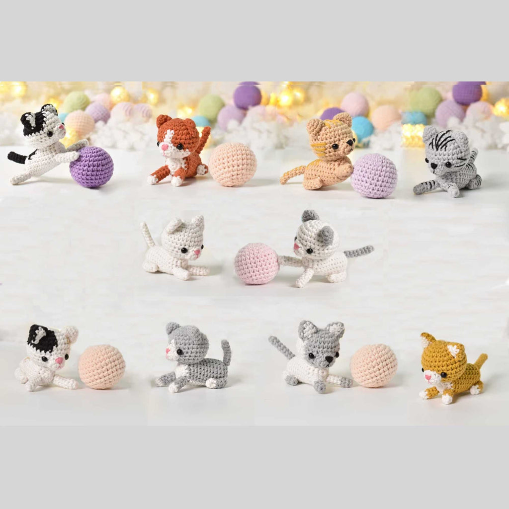 Amigurumi Tiny Cat, Cat Crochet Plush Toy, Mini Calio, American Shorthair, Tabby, Siamese, Bicolor, Munchkin, Rag Doll, Scottish Fold Cat