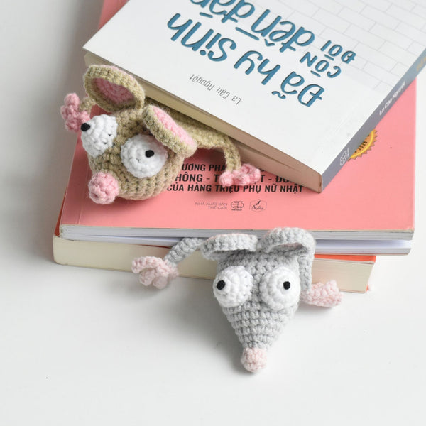 Rat Bookmark Amigurumi, Funny Crochet Mouse Bookmark - Gift For Rat Lover - Bookmark Toy