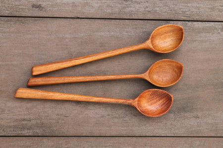 Set of 2 Wooden Spoons - Hand Carved Wooden Spoon - Wooden Cooking & S